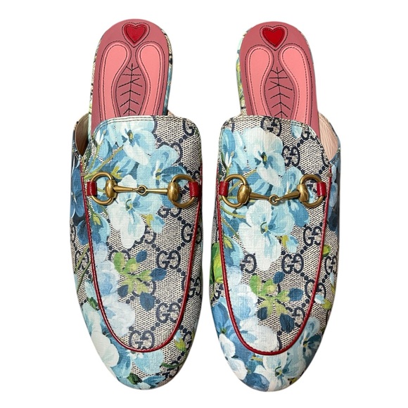 Gucci GG Supreme Monogram Blooms Princetown Slippers Loafers Mules - Picture 2 of 8
